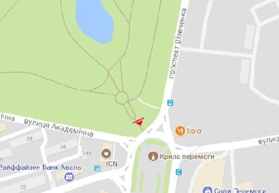 Схема рекламної площини за адресою 10-го Апреля пл., дендропарк "Победа"