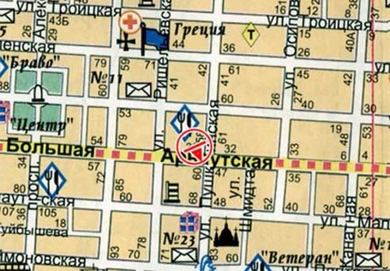 Схема рекламної площини за адресою Пушкинская ул., 58 - Б. Арнаутская ул.