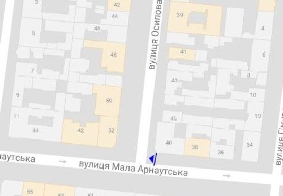 Схема рекламной плоскости по адресу М. Арнаутская ул., 40 - Осипова ул.