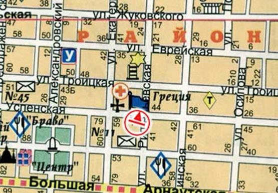 Схема рекламної площини за адресою Ришельевская ул., 44 - Успенская ул. А4