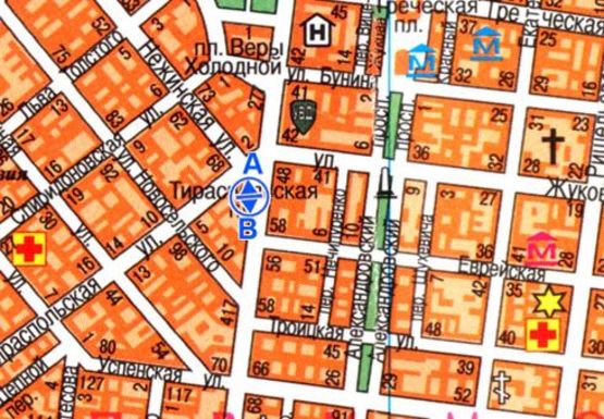 Схема рекламной плоскости по адресу Преображенская, 31 Тираспольская пл-дь А3