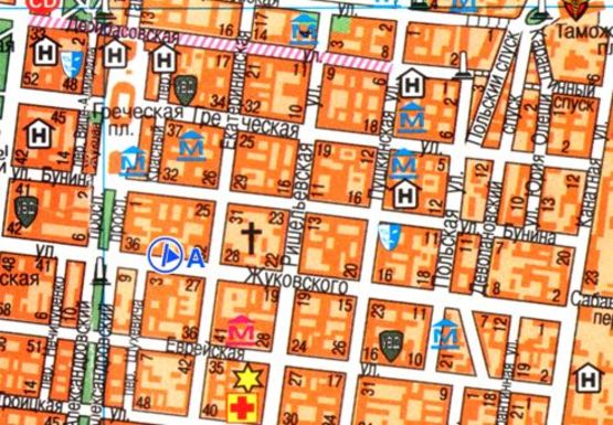 Схема рекламної площини за адресою Жуковского ул., 32