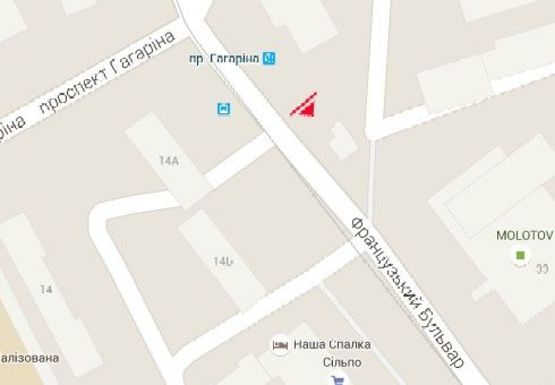 Схема рекламної площини за адресою Французский бульвар №33 А4