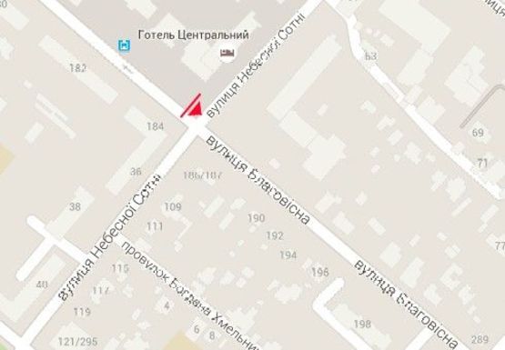 Схема рекламной плоскости по адресу Благовестная ул. - Небесной сотни ул. (BackLit)