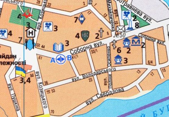 Схема рекламної площини за адресою Соборная ул., (МакДональдс)