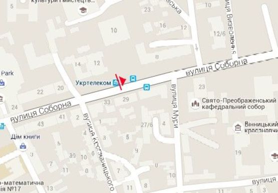 Схема рекламной плоскости по адресу Соборная ул. (Укртелеком)