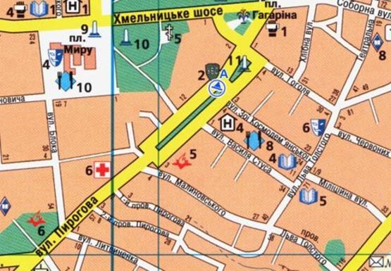 Схема рекламной плоскости по адресу Пирогова ул. [№5] (сквер)