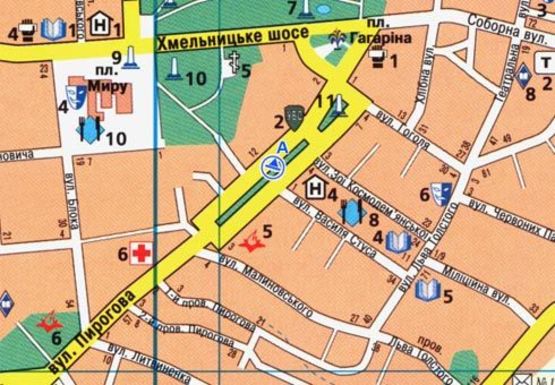 Схема рекламной плоскости по адресу Пирогова ул. [№7] (сквер)