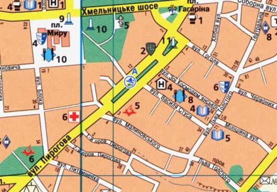 Схема рекламной плоскости по адресу Пирогова ул. [№8] (сквер)