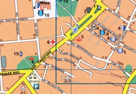 Схема рекламной плоскости по адресу Пирогова ул. [№11] (сквер)