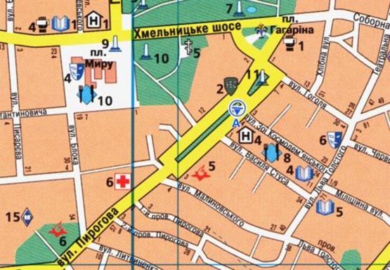 Схема рекламної площини за адресою Пирогова ул. [№14] (сквер)