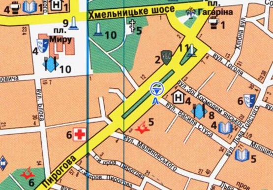 Схема рекламной плоскости по адресу Пирогова ул. [№16] (сквер)