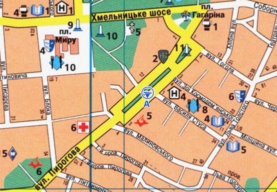 Схема рекламной плоскости по адресу Пирогова ул. [№17] (сквер)