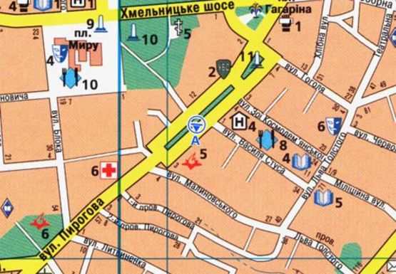 Схема рекламной плоскости по адресу Пирогова ул. [№18] (сквер)