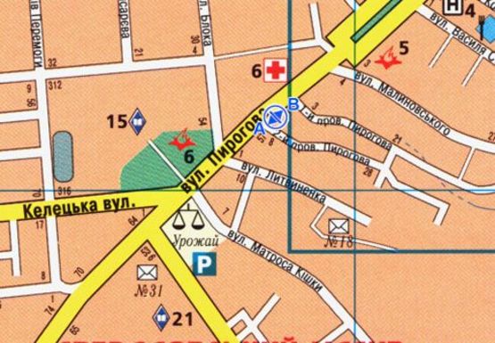 Схема рекламной плоскости по адресу Пирогова ул., 31 [№23]