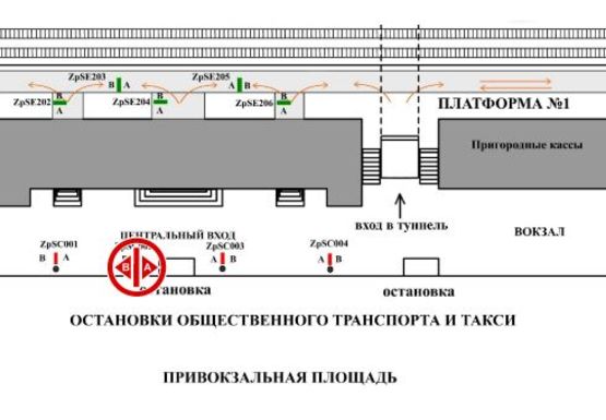 Схема рекламной плоскости по адресу Привокзальная пл.
