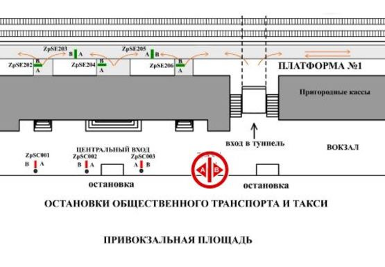 Схема рекламной плоскости по адресу Привокзальная пл.