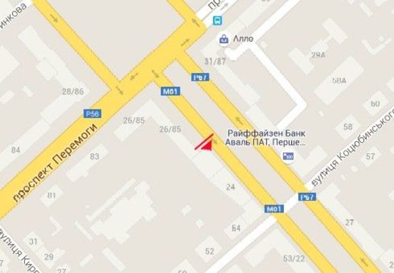 Схема рекламної площини за адресою Мира пр., 24, магазин Ювелирный