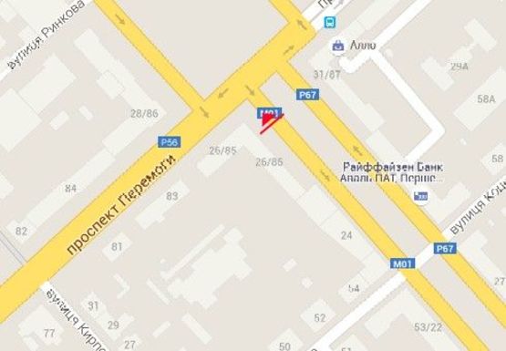 Схема рекламной плоскости по адресу Мира пр., магазин Ясен