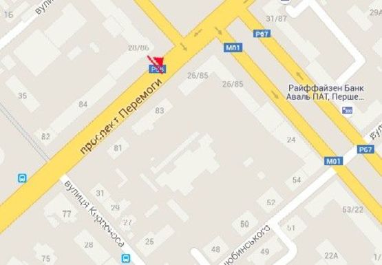 Схема рекламной плоскости по адресу Победы пр. - Мира пр., Главпочтамп