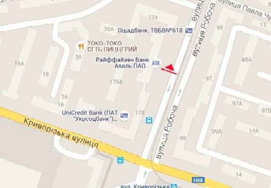 Схема рекламной плоскости по адресу Рабочая ул., 176