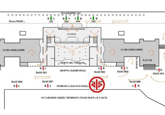 Схема рекламной плоскости по адресу Привокзальная площадь