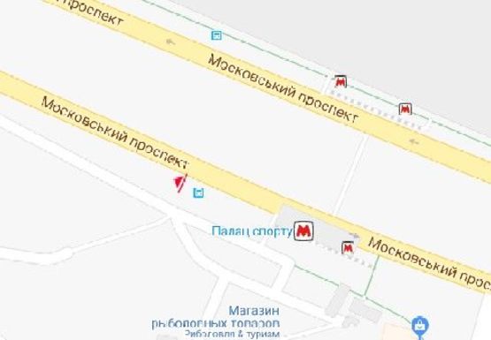 Схема рекламной плоскости по адресу Московский пр., 144 - ст.м. Дворец Спорта (ОП тип 1)