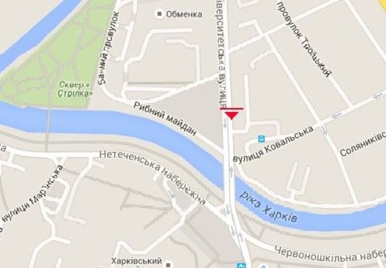 Схема рекламної площини за адресою Университетская ул., 37/39