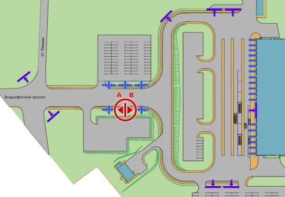 Схема рекламной плоскости по адресу Медовая ул., 2 Аэропорт "Киев"