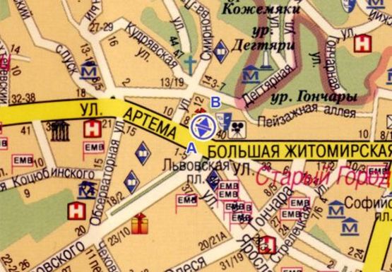 Схема рекламної площини за адресою Сечевых Стрельцов ул., 4 (бывш. Артема ул.)