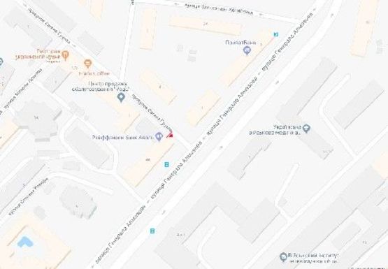 Схема рекламной плоскости по адресу Е.Гуцола пер.,4А