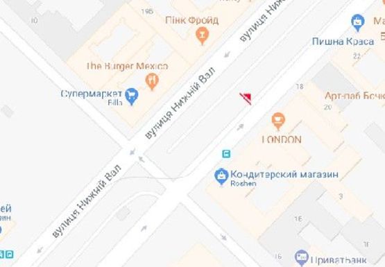 Схема рекламної площини за адресою Верхний Вал ул., 18