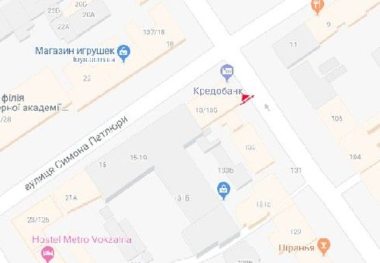 Схема рекламной плоскости по адресу Саксаганского ул., 135/13