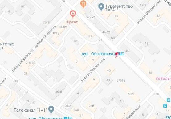 Схема рекламной плоскости по адресу Константиновская ул. - Оболонская ул., 45