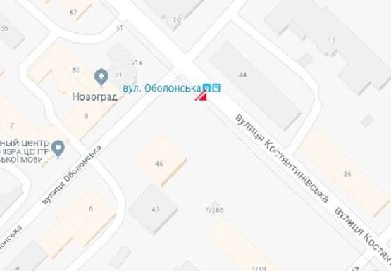 Схема рекламної площини за адресою Константиновская ул. - Оболонская ул., 45