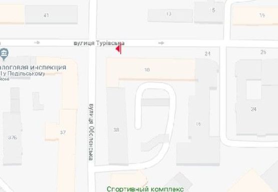 Схема рекламної площини за адресою Туровская ул., 18/20