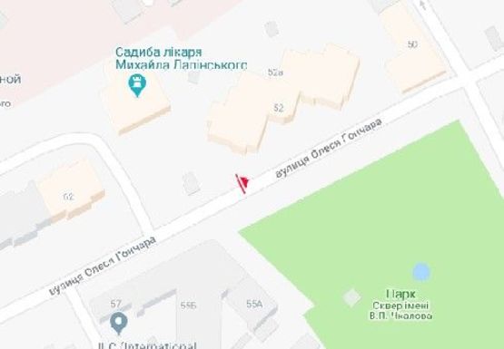 Схема рекламной плоскости по адресу Олеся Гончара ул., 52