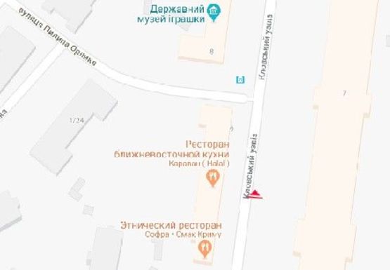 Схема рекламної площини за адресою Кловский спуск, 7