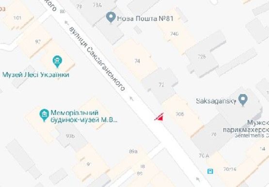 Схема рекламної площини за адресою Саксаганского ул., 70б