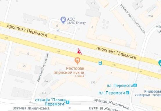 Схема рекламной плоскости по адресу Победы пр., 3