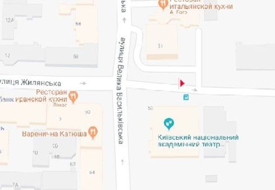 Схема рекламной плоскости по адресу Жилянская ул. - Большая Васильковская ул.