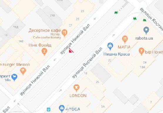 Схема рекламной плоскости по адресу Нижний Вал ул., 19-21