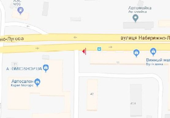 Схема рекламной плоскости по адресу Набережно-Луговая ул. - Юрковская ул.