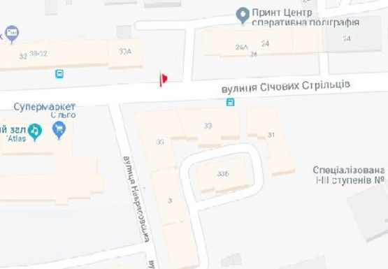 Схема рекламної площини за адресою Сечевых Стрельцов ул., 28а (Артема ул.)