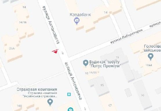 Схема рекламної площини за адресою Антоновича ул., 94-96 (Горького ул.)