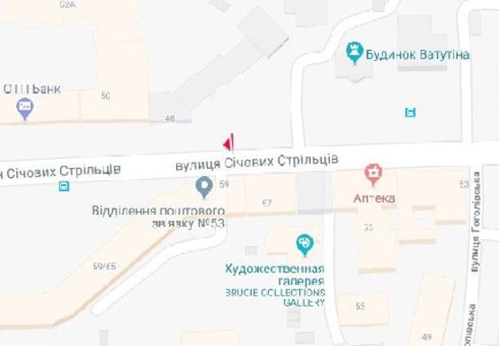 Схема рекламной плоскости по адресу Сечевых Стрельцов ул., 48 (Артема ул.)