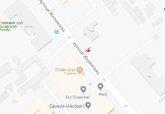 Схема рекламной плоскости по адресу Жилянская ул., 75 (напротив)