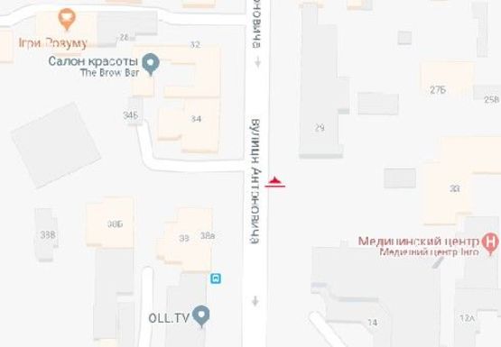 Схема рекламной плоскости по адресу Антоновича ул., 33б