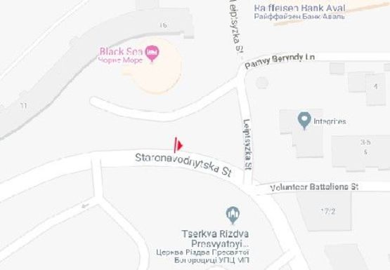 Схема рекламной плоскости по адресу Старонаводницкая ул. - Лейпцигская ул.