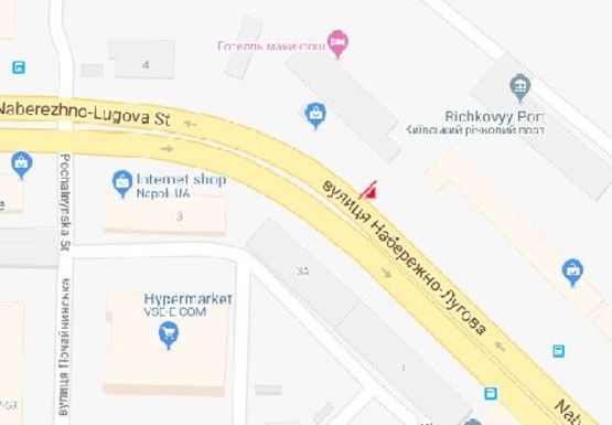 Схема рекламной плоскости по адресу Набережно-Луговая ул., 3а (напротив)